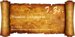Thomka Zsigmond névjegykártya